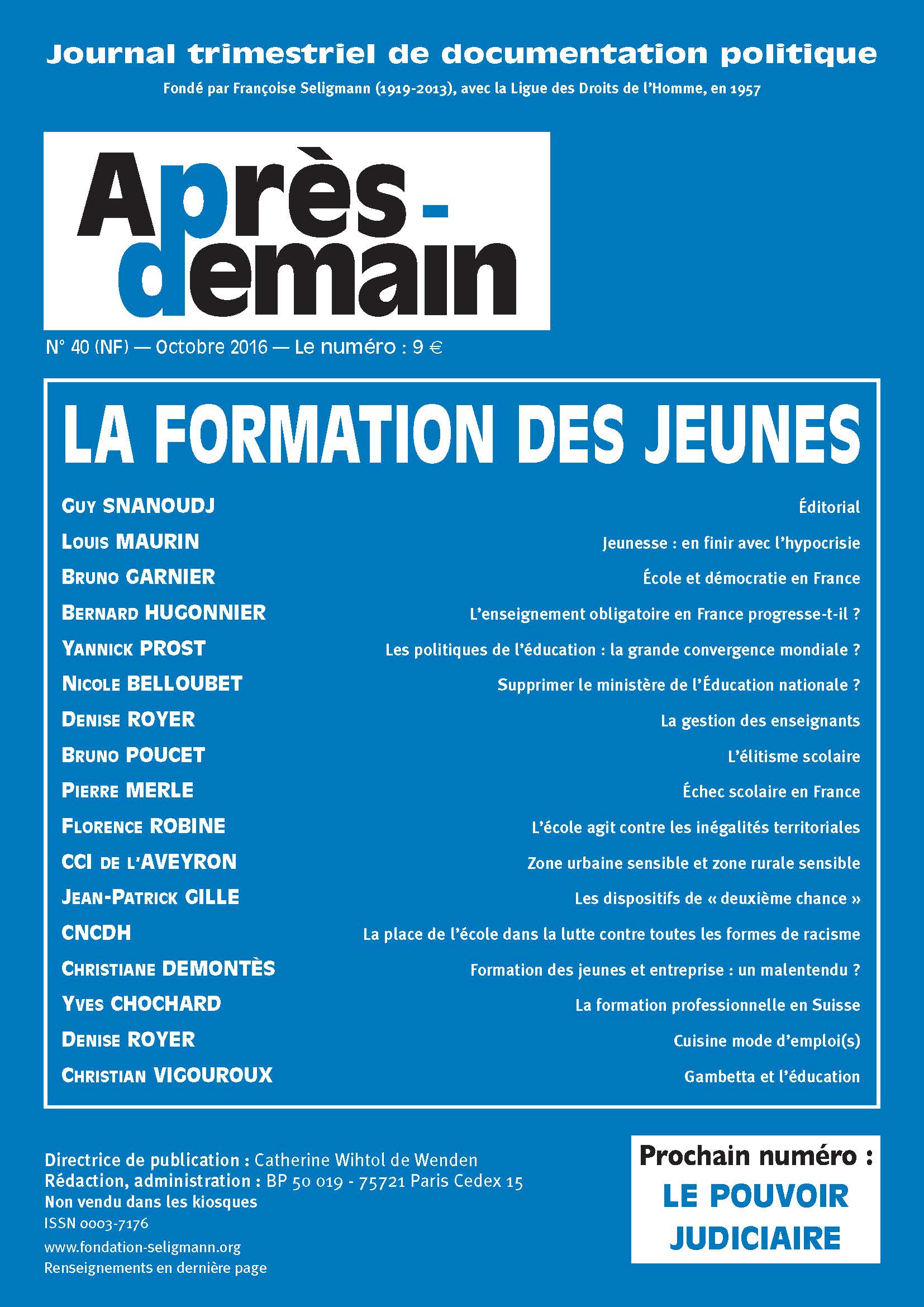 NF-040 - La formation des jeunes