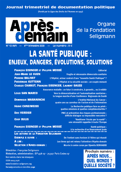 NF-012 - La santé publique : enjeux, dangers, évolutions, solutions