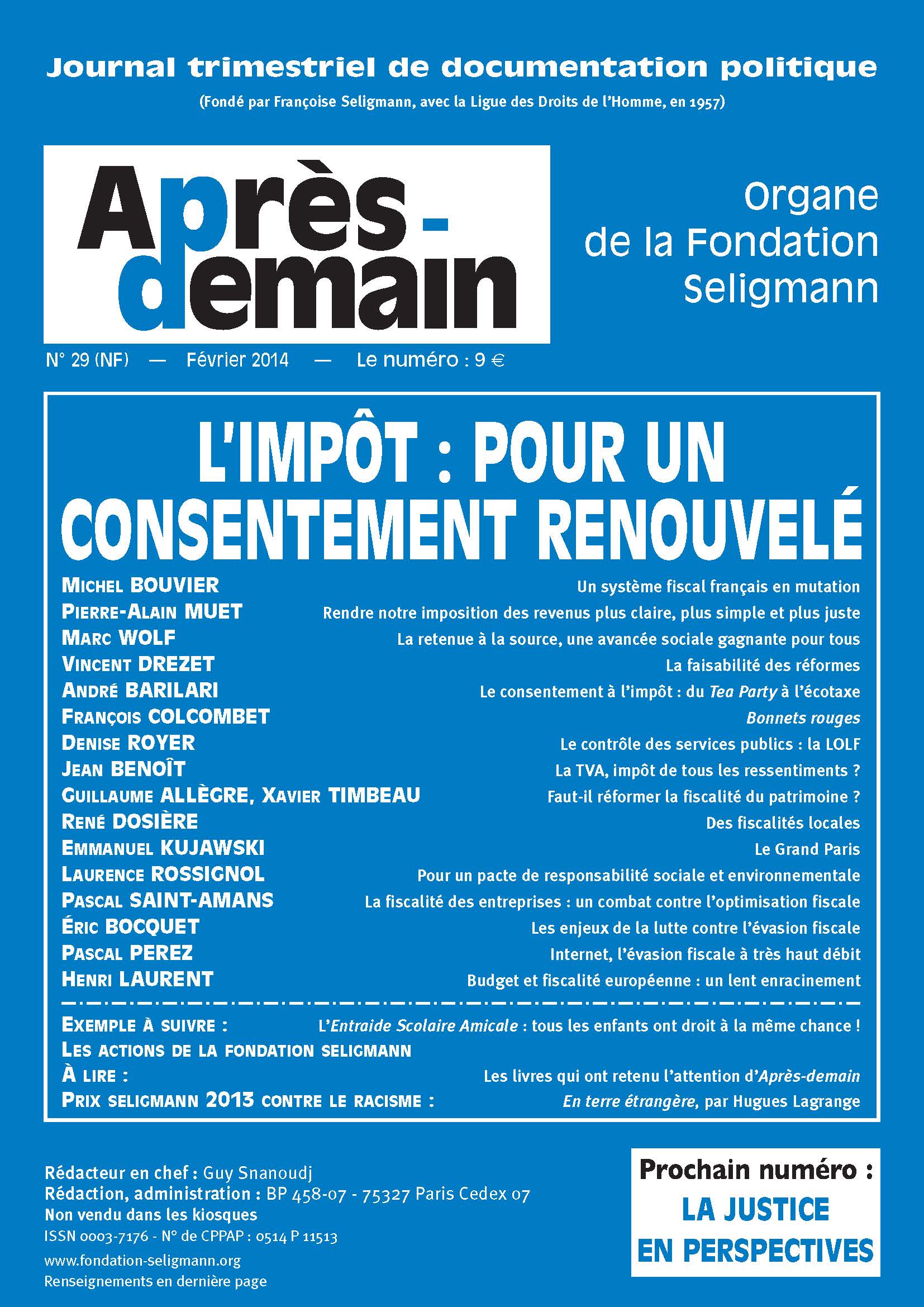 NF-029 - L'impôt : pour un consentement renouvelé